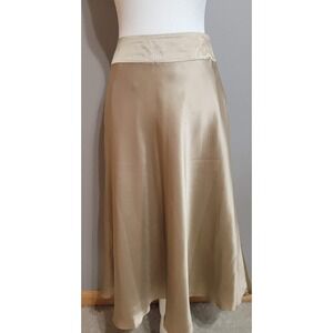 Willi Smith Gold Silk Midi Skirt